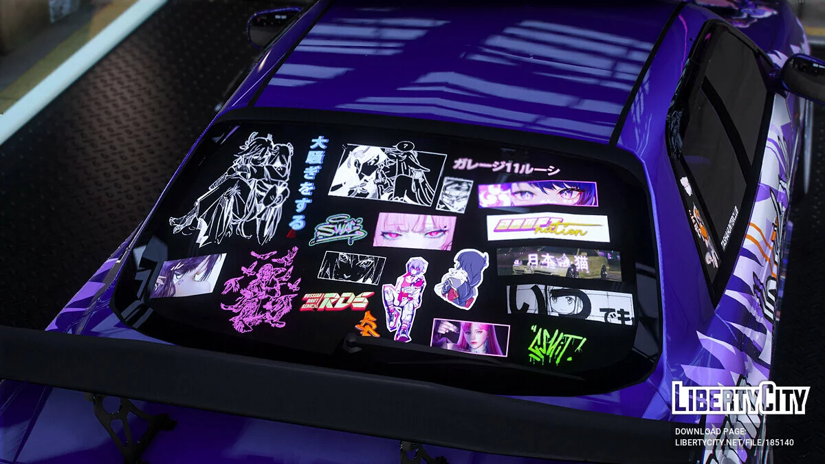 [Itasha] URAS-SKYLINE ER34 "Genshin Impact" shogun raiden paintjob 1.1 / GTA 5