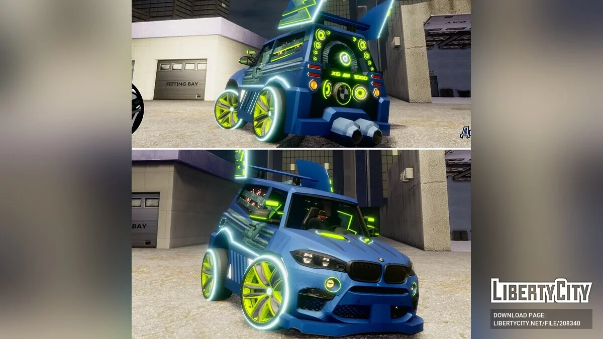 Неоновая машина BMW X6 M1000 (OLD) / GTA San Andreas: The Definitive Edition