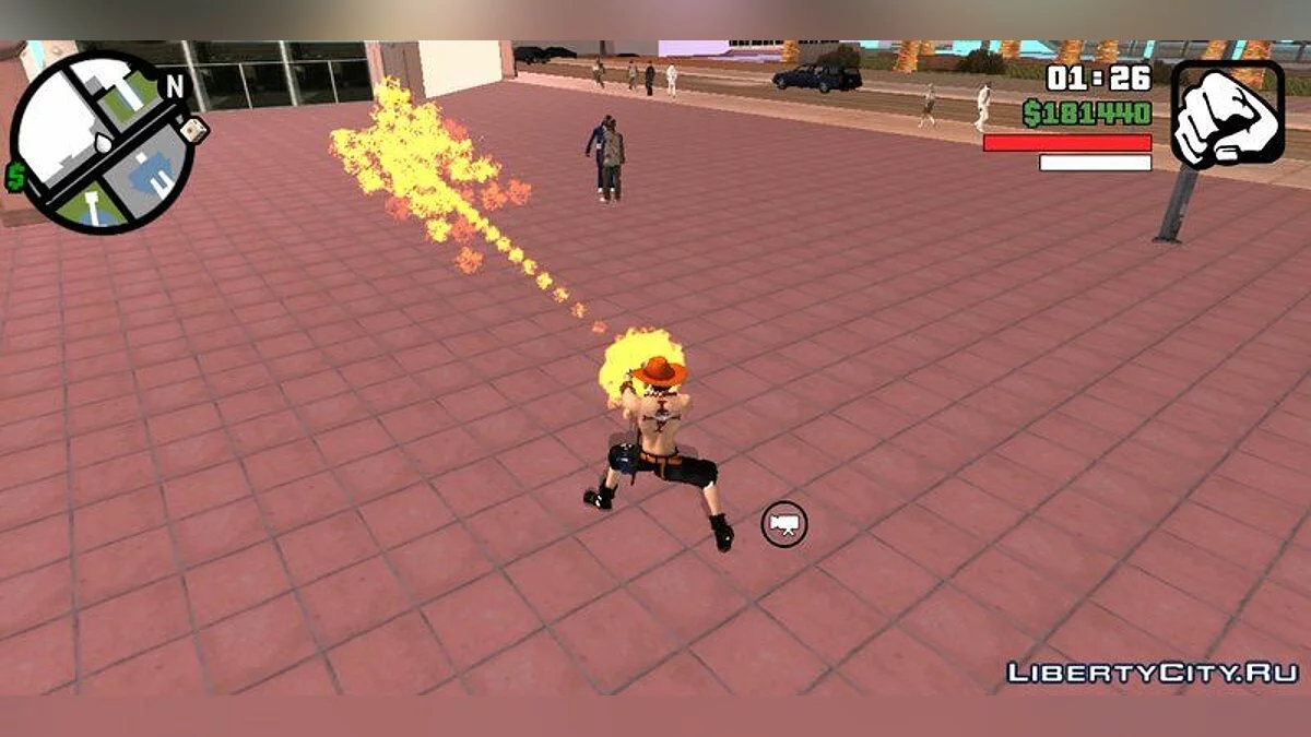 Огненные суперспособности из аниме "One Piece" / GTA San Andreas (iOS, Android)