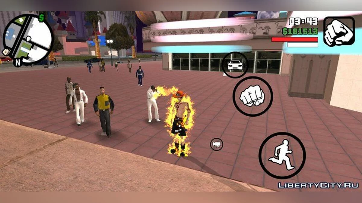 Огненные суперспособности из аниме "One Piece" / GTA San Andreas (iOS, Android)