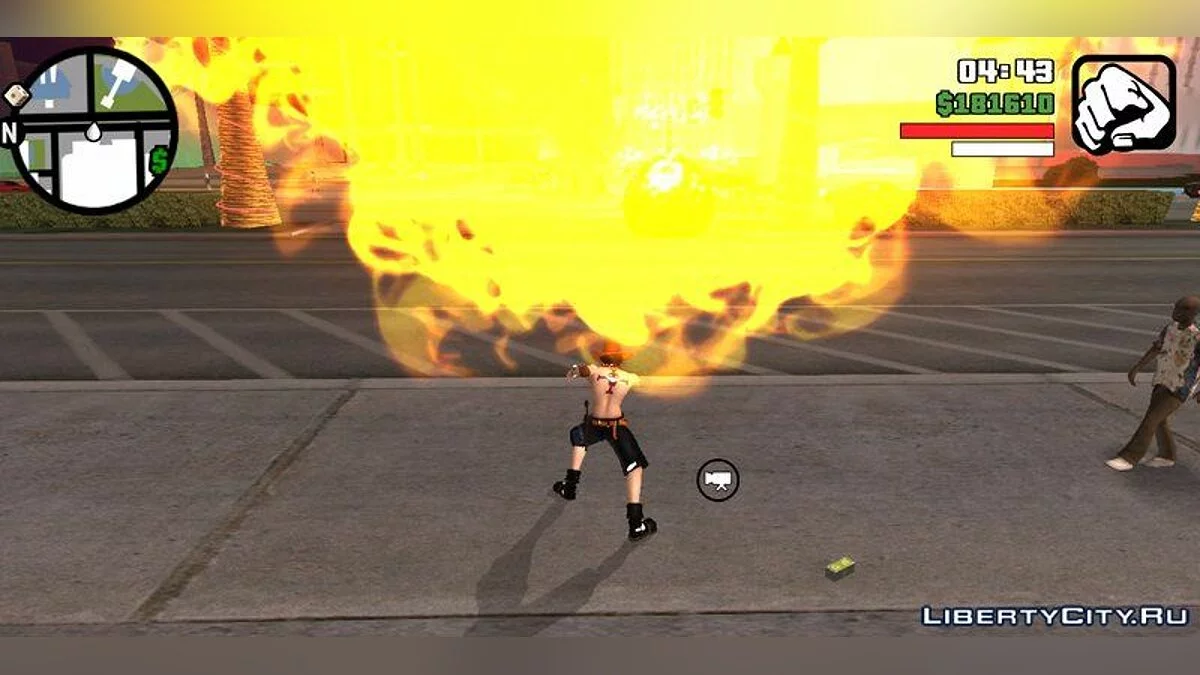 Огненные суперспособности из аниме "One Piece" / GTA San Andreas (iOS, Android)