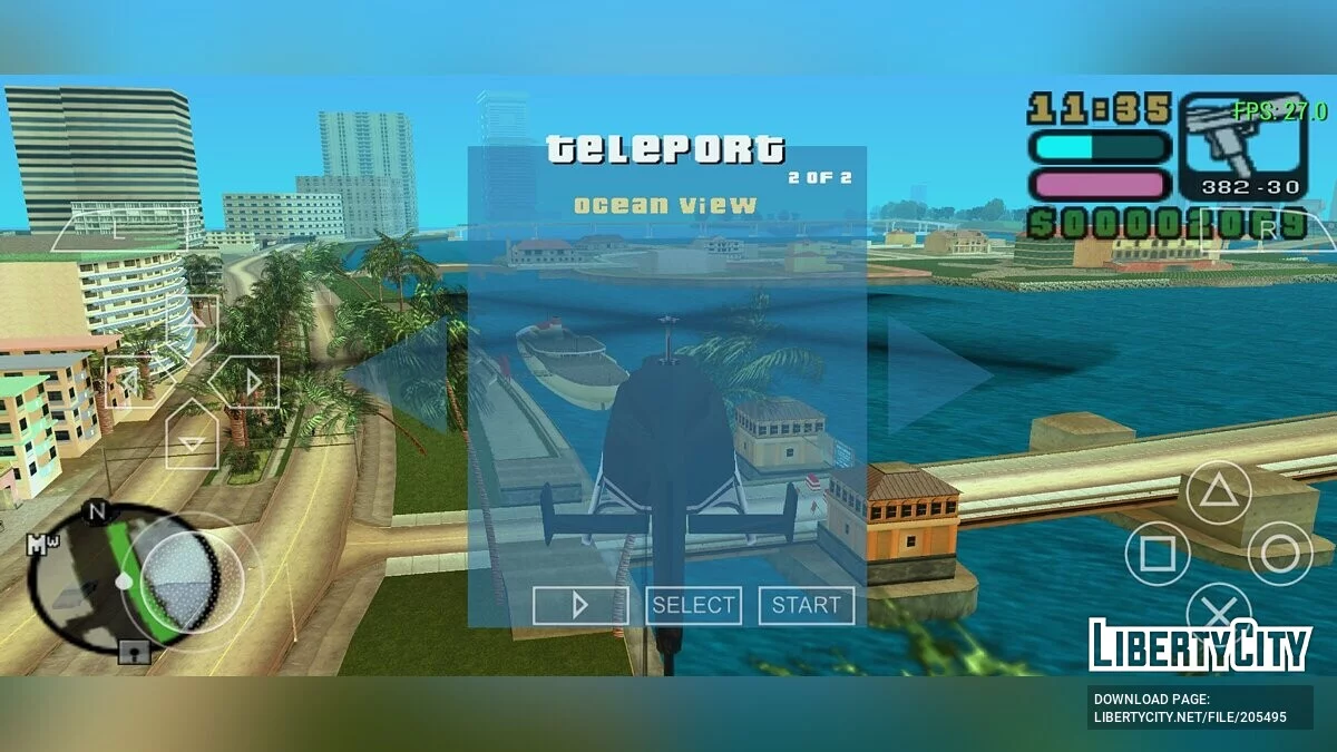 CLEO меню для эмулятора PPSSPP / GTA Vice City Stories