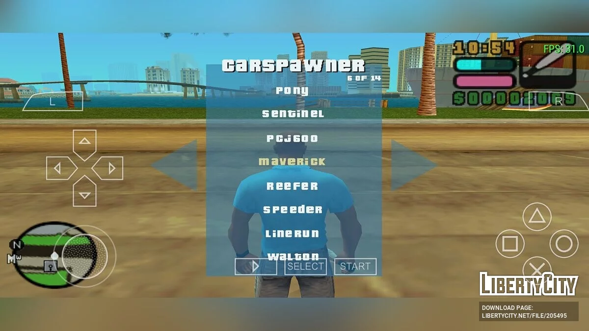 CLEO меню для эмулятора PPSSPP / GTA Vice City Stories